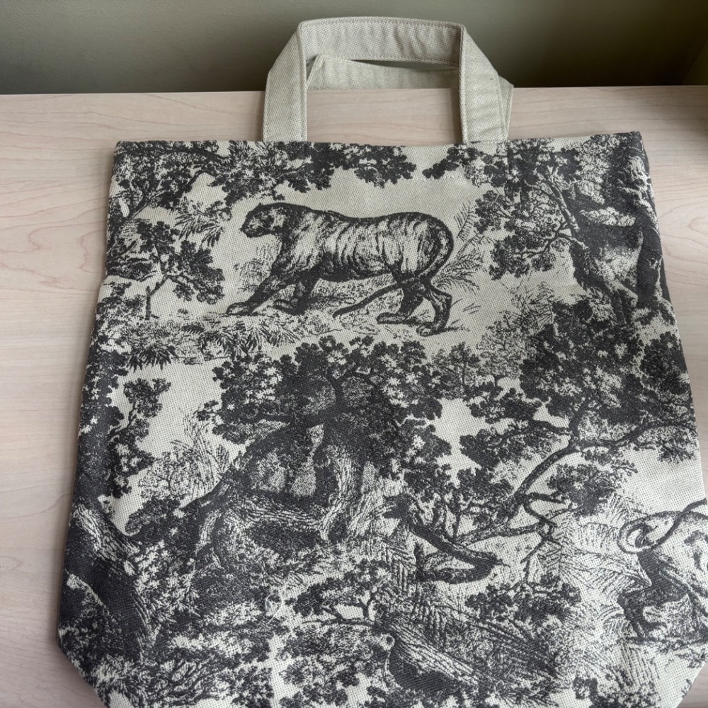 New Christian Dior Linen Like Printed Tote Bag Made in Italy - Picture 2 of 5